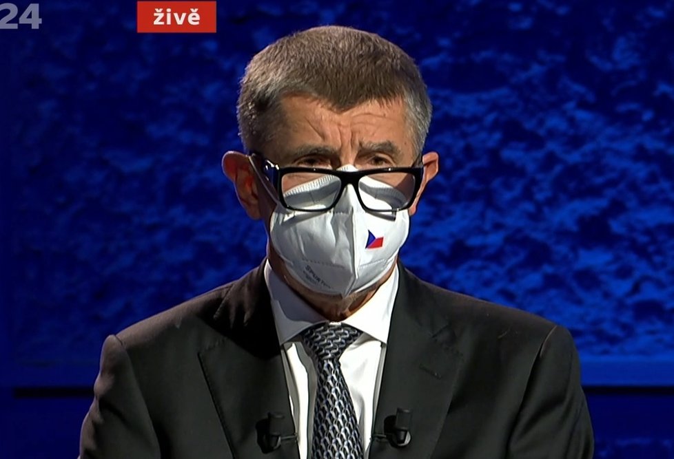 Premiér Andrej Babiš (ANO) v superdebatě na ČT (1.10.2020)