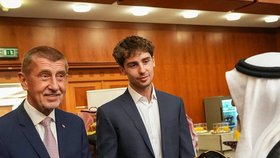 Andrej Babiš se synem Frederikem vyrazil na recepci mezi Saúdy (září 2026)