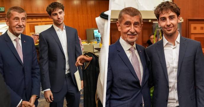 Andrej Babiš se synem Frederikem vyrazil na recepci mezi Saúdy (září 2026)