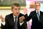 Předsedové proti sobě. Andrej Babiš se pustil do nového šéfa TOP 09 Miroslava Kalouska.