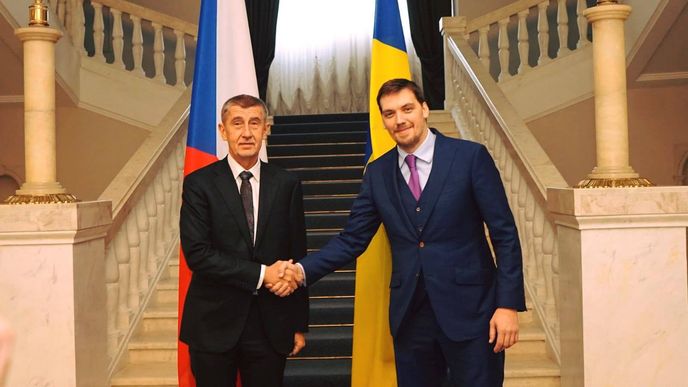 Předseda vlády Andrej Babiš ukrajinským premiérem Oleksijem Hončarukem.