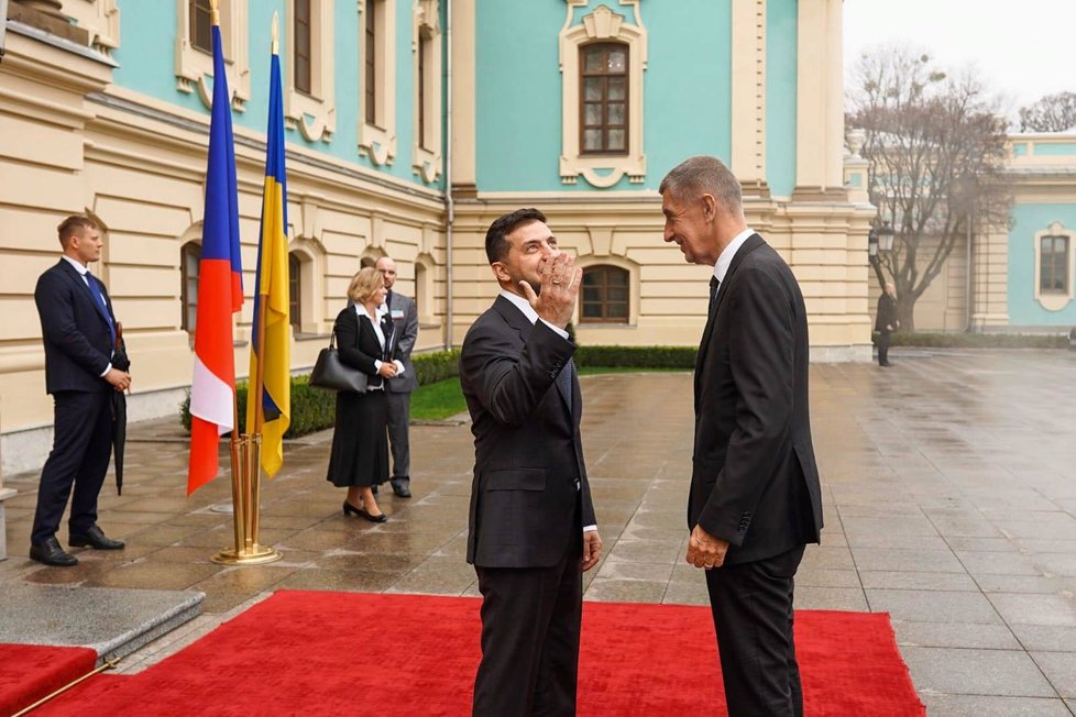 Andrej Babiš s prezidentem Volodymyrem Zelenským