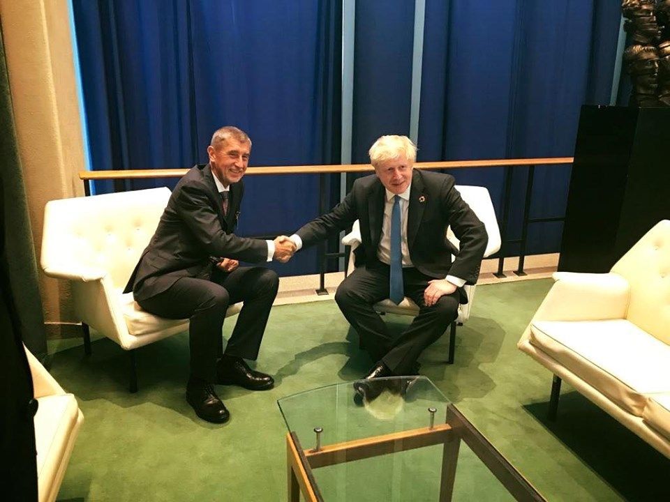 Babiš v New Yorku: Sešel se i s britským premiérem Borisem Johnsonem.