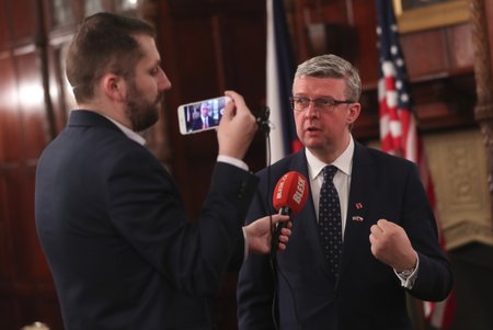 Karel Havlíček při rozhovoru pro Blesk Zprávy ve Washingtonu