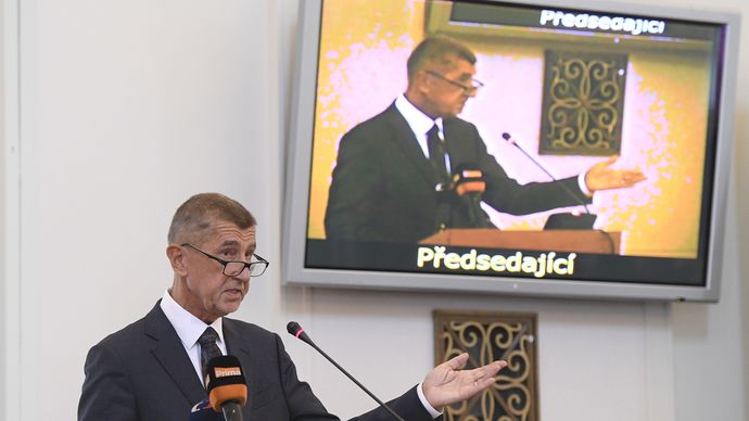 Andrej Babiš na poradě vedoucích zastupitelských úřadů ČR v zahraničí v Černínském paláci (26.8.2019)