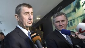 Andrej Babiš s hejtmanem Jiřím Čunkem při výjezdu vlády do Zlínského kraje