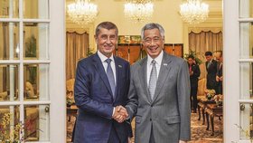Andrej Babiš se setkal také se singapurským premiérem Lee Hsien Loongem (14.1.2018).
