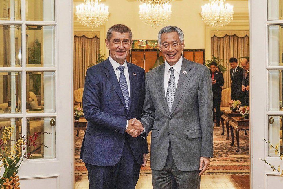 Andrej Babiš se setkal také se singapurským premiérem Lee Hsien Loongem (14. 1. 2019).