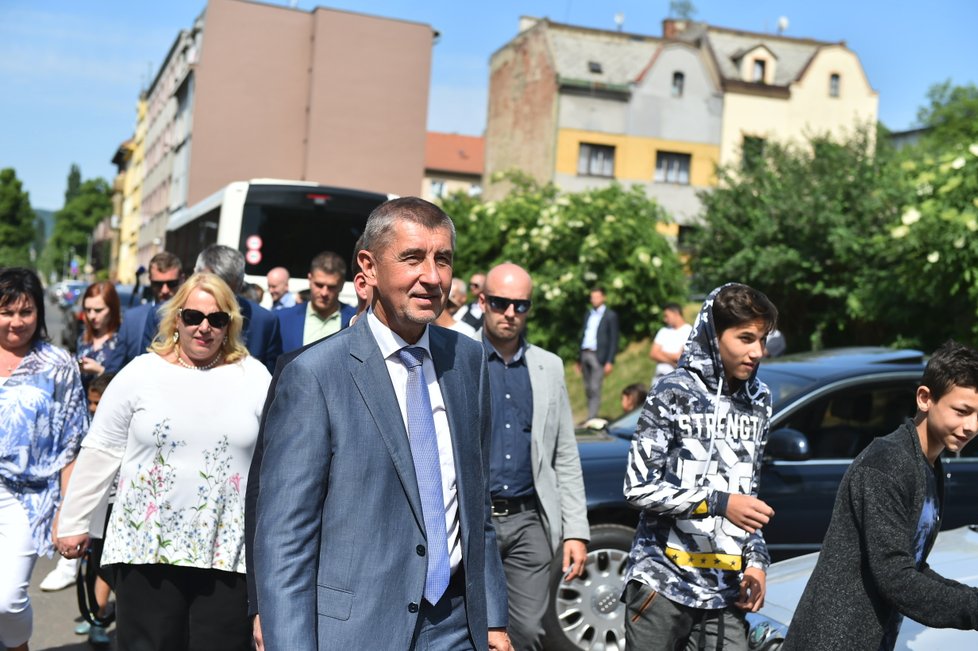 Andrej Babiš a Klára Dostálová v Ústeckém kraji