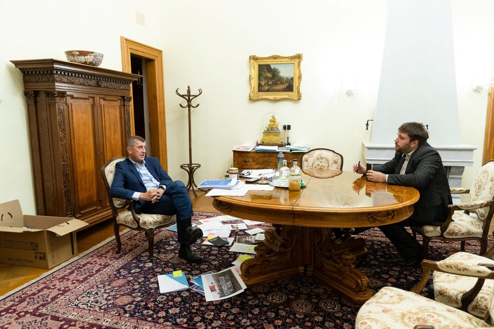 Premiér Andrej Babiš při rozhovoru pro Blesk.