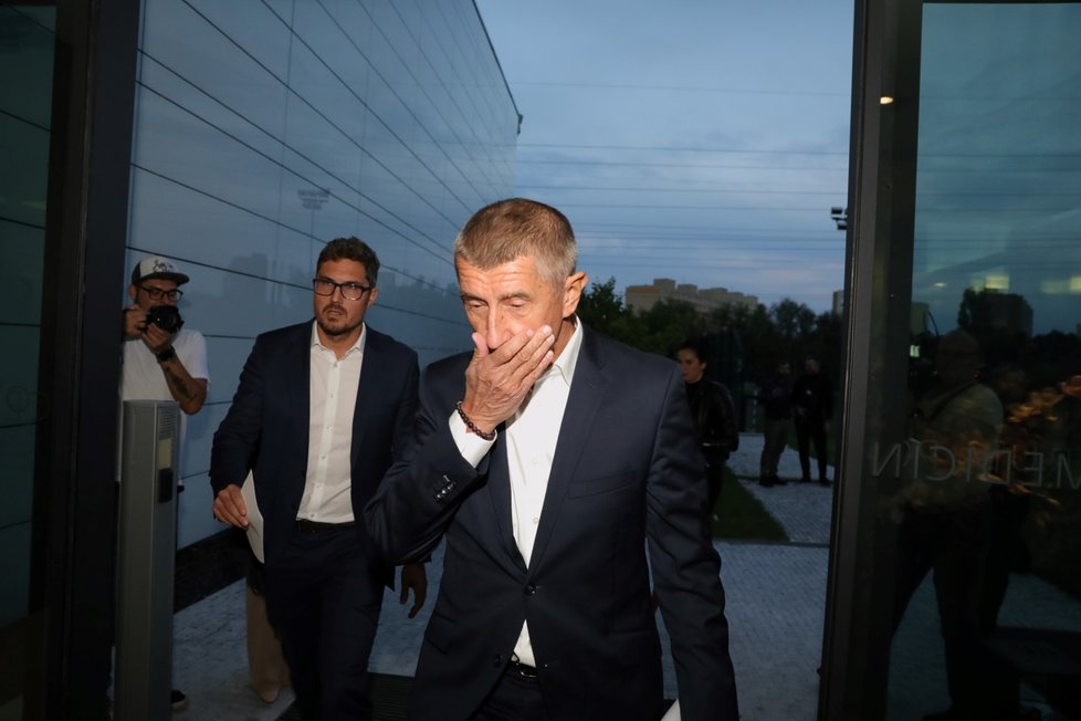 Volební štáb ANO: Expremiér Andrej Babiš (24.9.2022ú