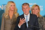 Lídr hnutí ANO Andrej Babiš na tiskové konferenci po skončení voleb do Poslanecké sněmovny. (9. října 2021)