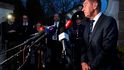 Premiér v demisi Andrej Babiš po jednání s prezidentem Milošem Zemanem v Lánech