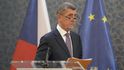 Premiér Andrej Babiš vystoupil 6. března 2020 na tiskové konferenci po koordinační schůzce na Úřadu vlády v Praze k aktuální situaci s výskytem koronaviru v České republice.