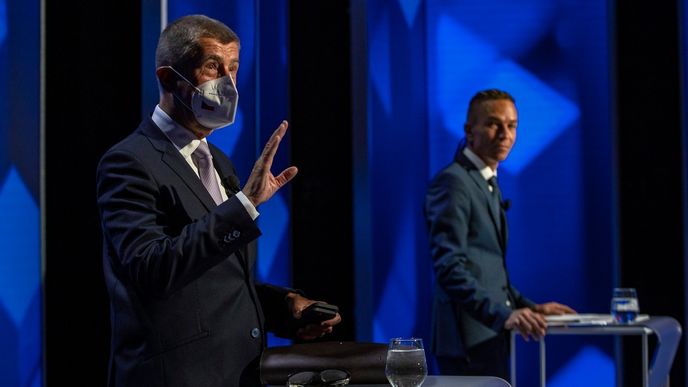 Andrej Babiš v debatě na Prima CNN News