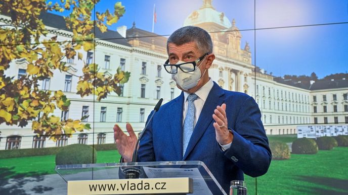 Premiér v demisi Andrej Babiš oznamuje nová protiepidemická opatření