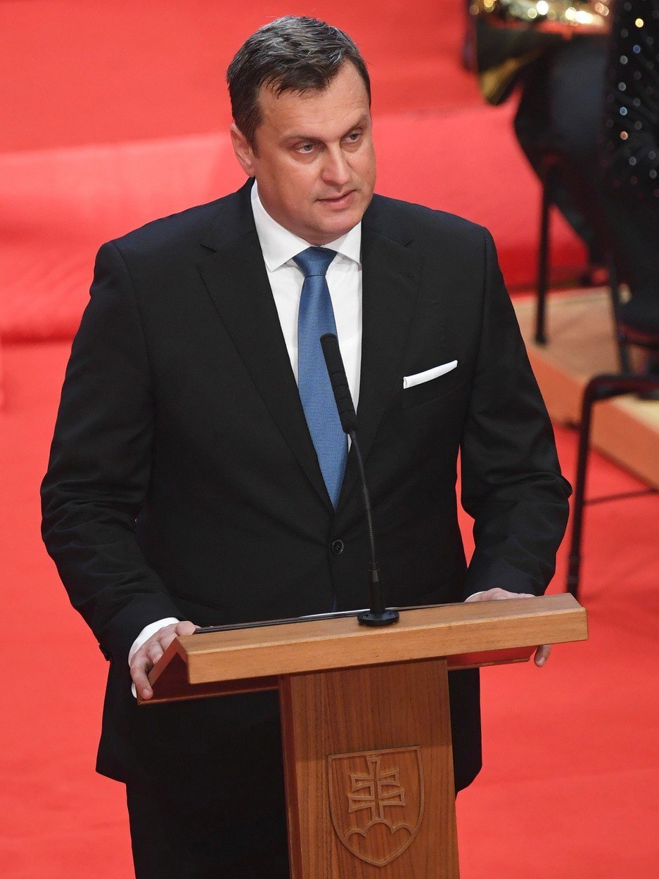 Šéf slovenského parlamentu Andrej Danko při projevu na inauguraci Zuzany Čaputové (15. 6. 2019)