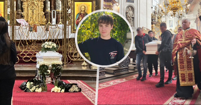 Pohřeb Andrije, který se utopil při bouři v jezeru Most.
