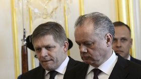 Andrej Kiska na schůzce s Robertem Ficem