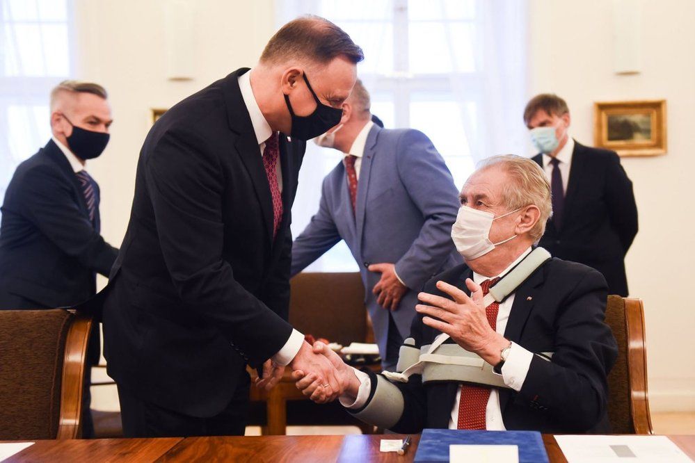 Prezident Miloš Zeman v Praze přijal polského prezidenta Andrzeje Dudu (9.12.2020)