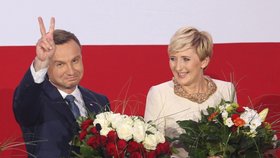 Polský prezident Andrzej Duda s manželkou Agatou