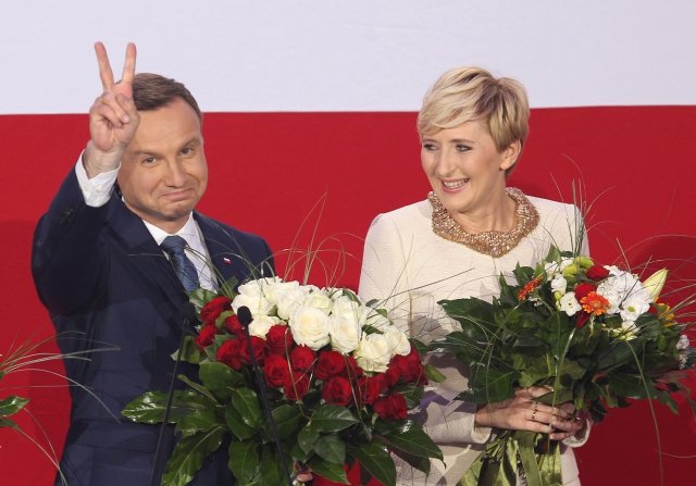 Polský prezident Andrzej Duda s manželkou Agatou