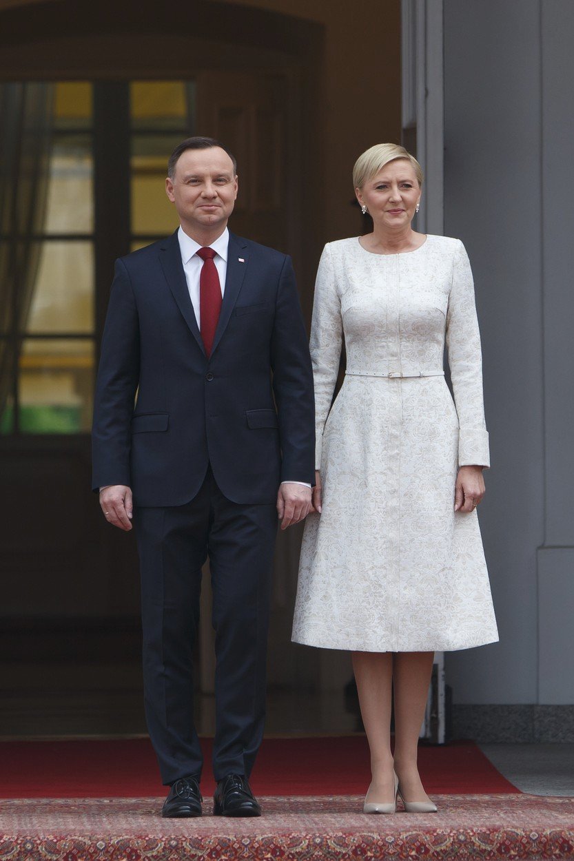 Polský prezident Andrzej Duda s manželkou Agatou