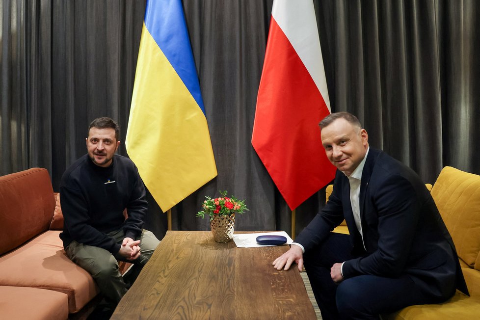 Ukrajinský prezident Volodymyr Zelenskyj se setkal se polským prezidentem Andrzejem Dudou