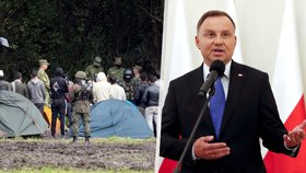Polsko čelí přílivu migrantů, prezident vyhlásil výjimečný stav.