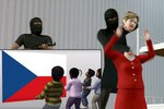 Morbidní video ukazuje, jak na Tchaj-wanu vnímají uprchlickou krizi. Džihádisté Islámského státu v něm uříznou hlavu Angele Merkel a obloukem se vyhnou České republice.