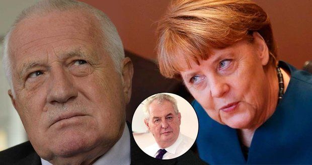 Jak se prezident Miloš Zeman staví k Angele Merkelové a Václavu Klausovi?