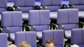Německá kancléřka Angela Merkel při vystoupení ve Spolkovém sněmu