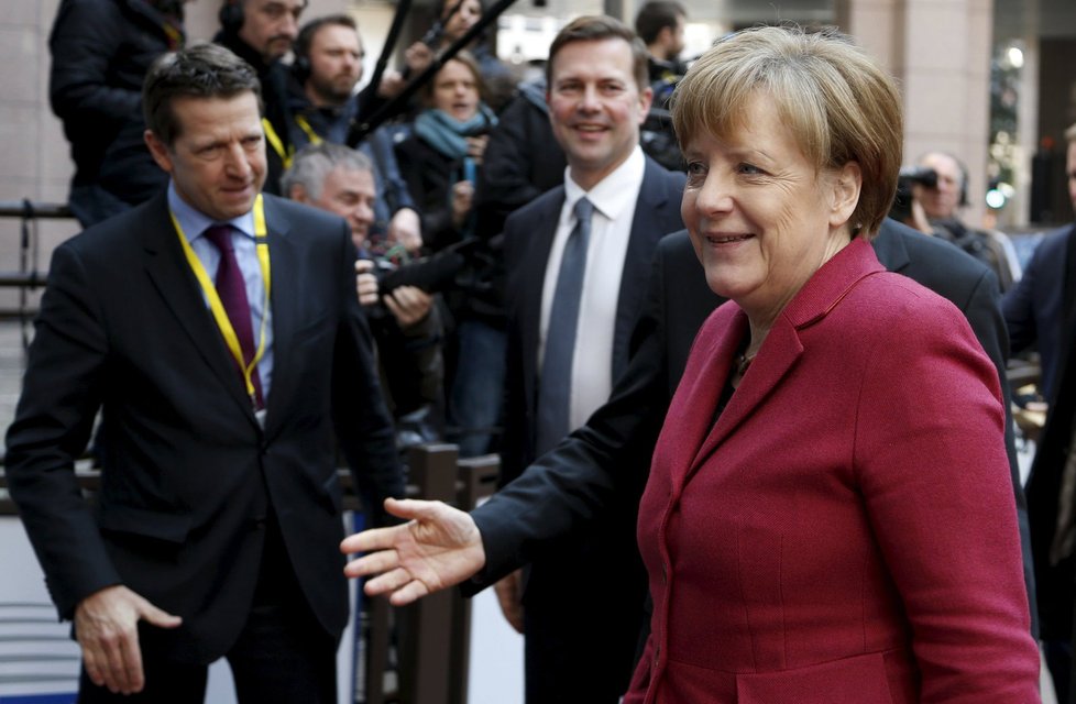 Německá kancléřka Angela Merkelová při příjezdu na summit EU s Tureckem v Bruselu