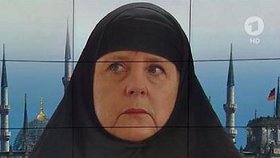 Angela Merkel jako muslimka.