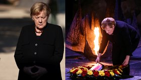 Končící kancléřka Merkelová polykala slzy u památníku obětí holocaustu. V Izraeli na ni čekalo překvapení.