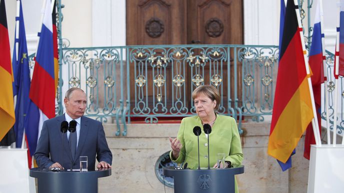 Angela Merkelová a Vladimír Putin