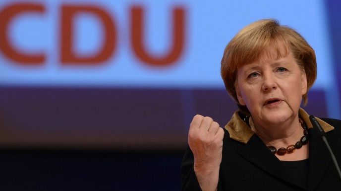 Angela Merkelová během sjezdu CDU