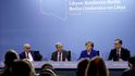 Německá kancléřka Angela Merkelová na berlínské konferenci o Libyi (19. 1. 2020) 