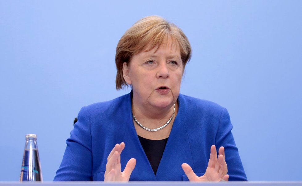 Německá kancléřka Angela Merkelová na berlínské konferenci o Libyi (19. 1. 2020)
