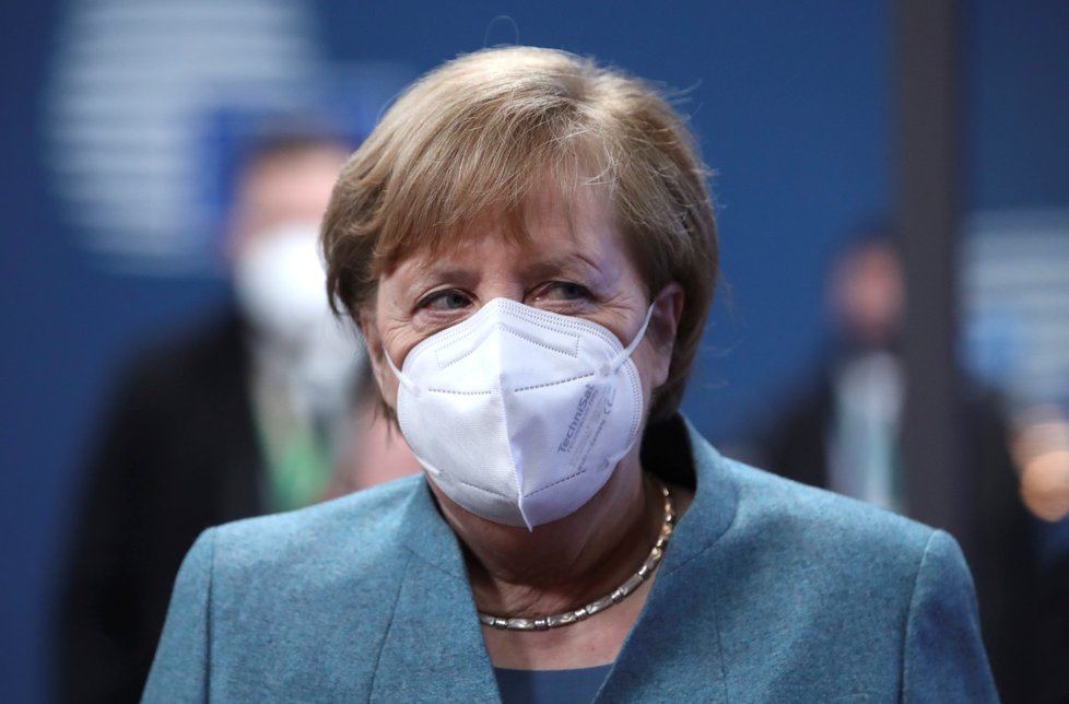 Německá kancléřka Angela Merkelová na summitu evropských lídrů v Bruselu (10. 12. 2020)