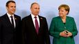 Macron, Merkelová a Putin
