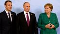 Macron, Merkelová a Putin