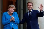 Německá kancléřka Angela Merkelová před poslední večeří s francouzským prezidentem Emmanuelem Macronem (16. 9. 2021)