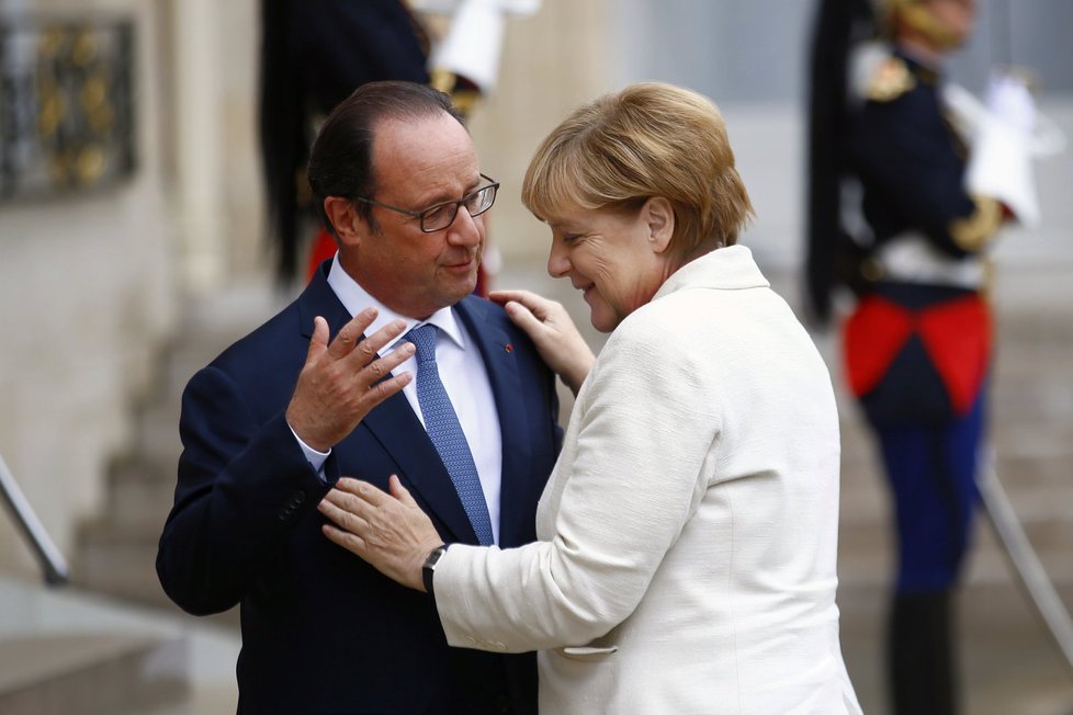 Německá kancléřka Angela Merkelová navštívila v Elysejském paláci Francoise Hollandea