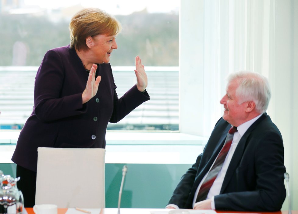 Německá kancléřka Angela Merkelová a Německý ministr vnitra Horst Seehofer