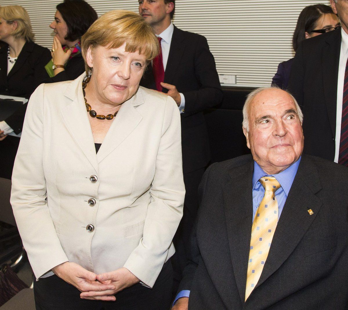 Angela Merkelová a někdejší kancléř Helmut Kohl