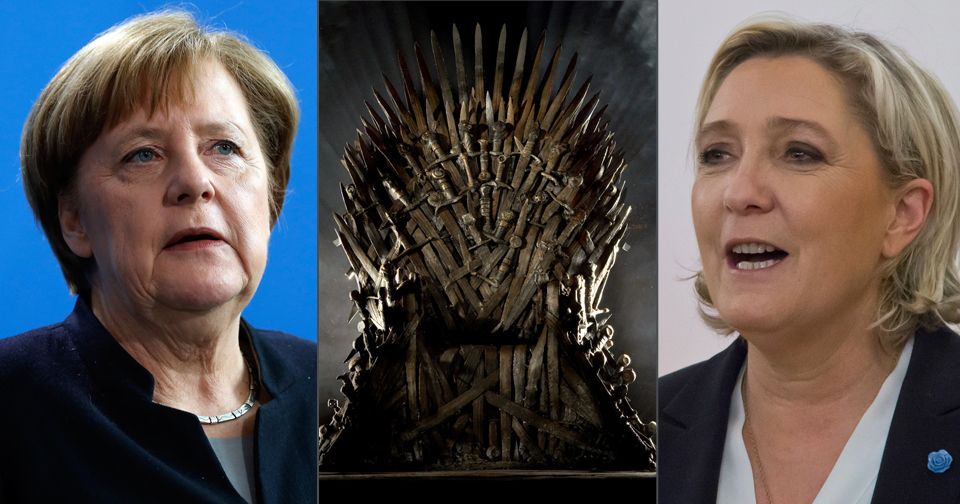 Angela Merkelová se snaží uhájit svůj trůn, Marine Le Penová ten francouzský dobýt.