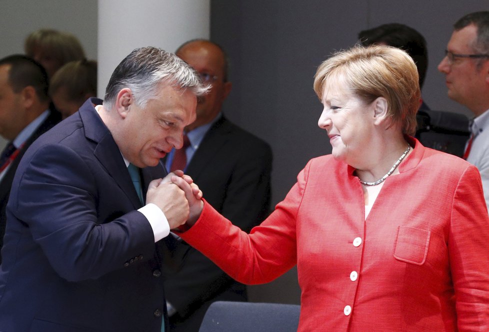 Německá kancléřka Angela Merkelová s maďarským premiérem Viktorem Orbánem.