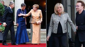 Angela Merkelová vyrazila s manželem na operu, Macronovi s Bonem z U2 řešili pomoc Africe.