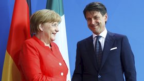 Německá kancléřka Angela Merkelová a italský premiér Giuseppe Conte